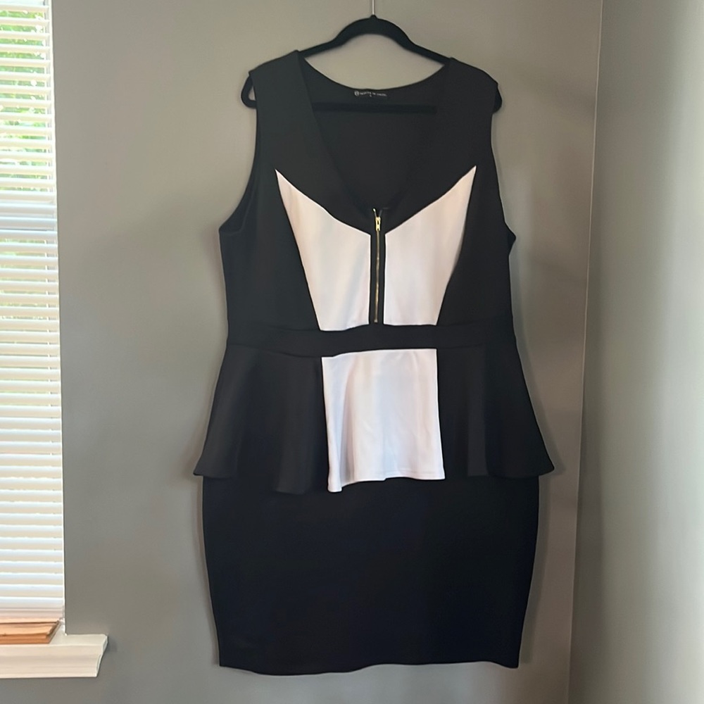 Black and White peplum dress